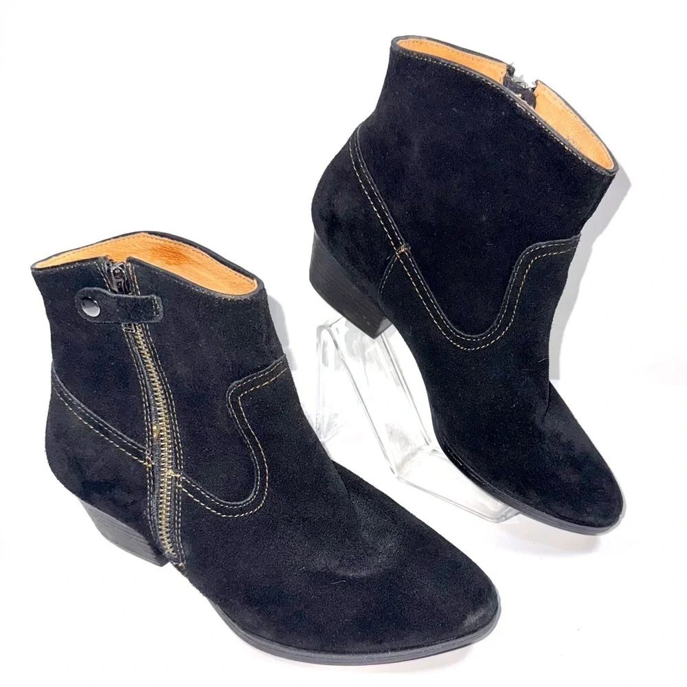 Sofft Black Suede Ankle Booties